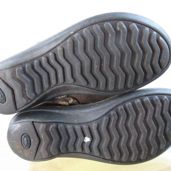 UGG Australia Women's Mid Calf Winter Boots Brown Suede Leather Size 6 - Picture 6 of 7